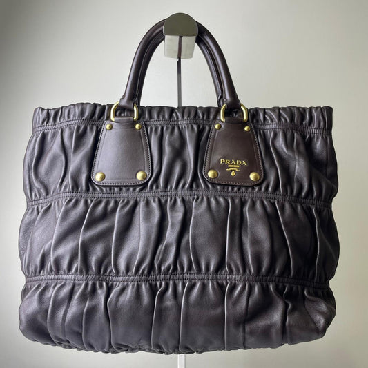 Prada Nappa Gaufre Dark Brown