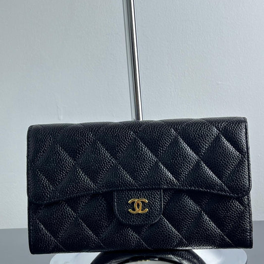 Chanel  Black Wallet Caviar
