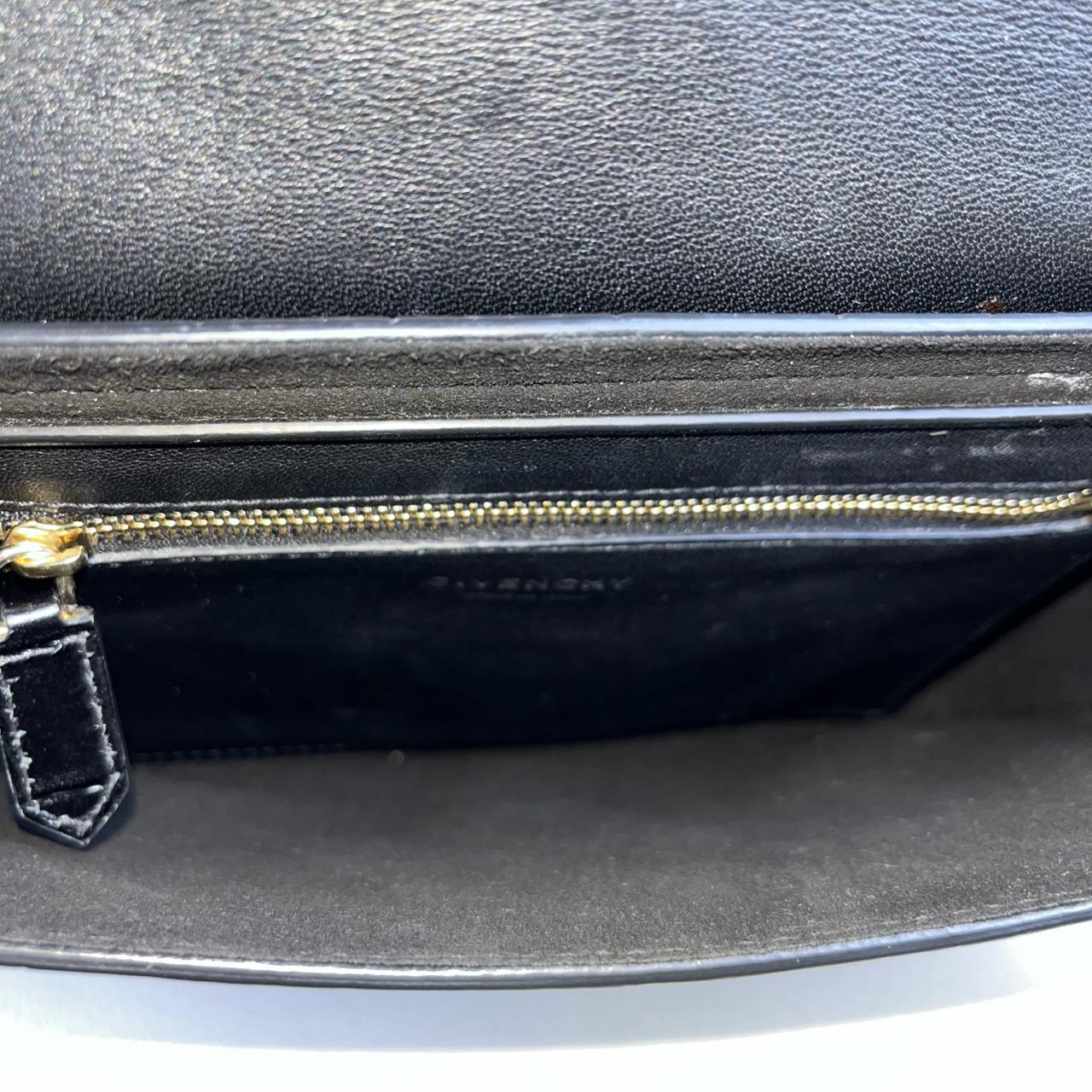Givenchy Black Croc Embossed Leather Nobile Crossbody Black