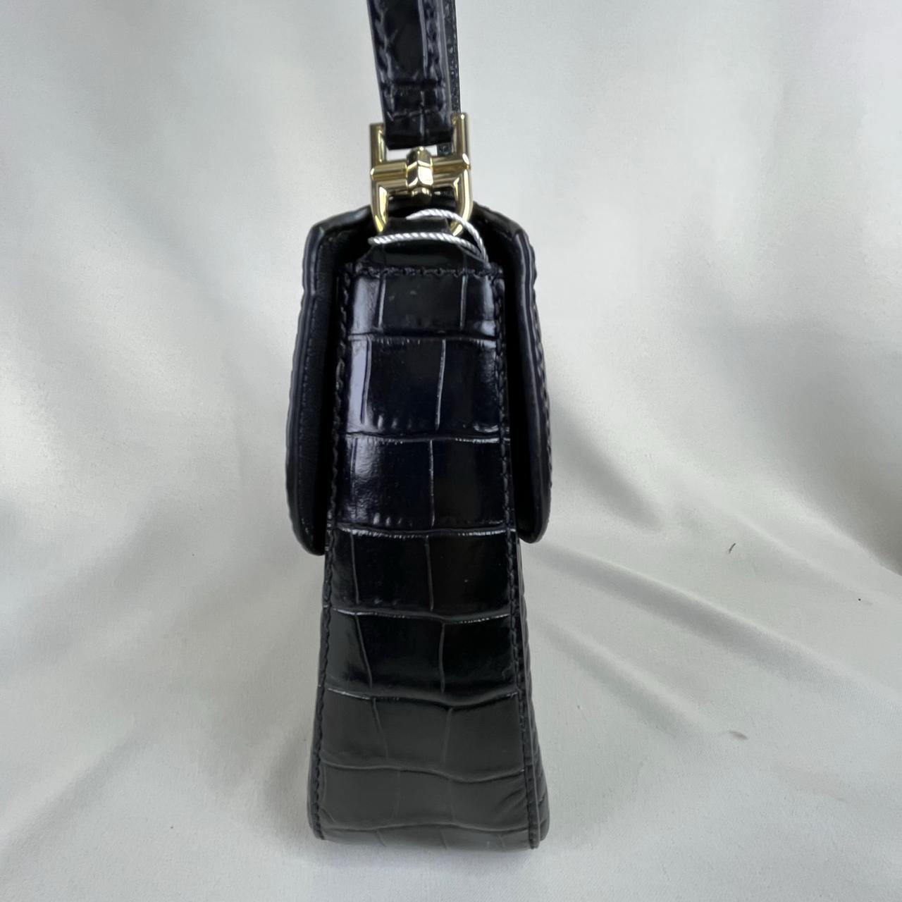 Givenchy Black Croc Embossed Leather Nobile Crossbody Black