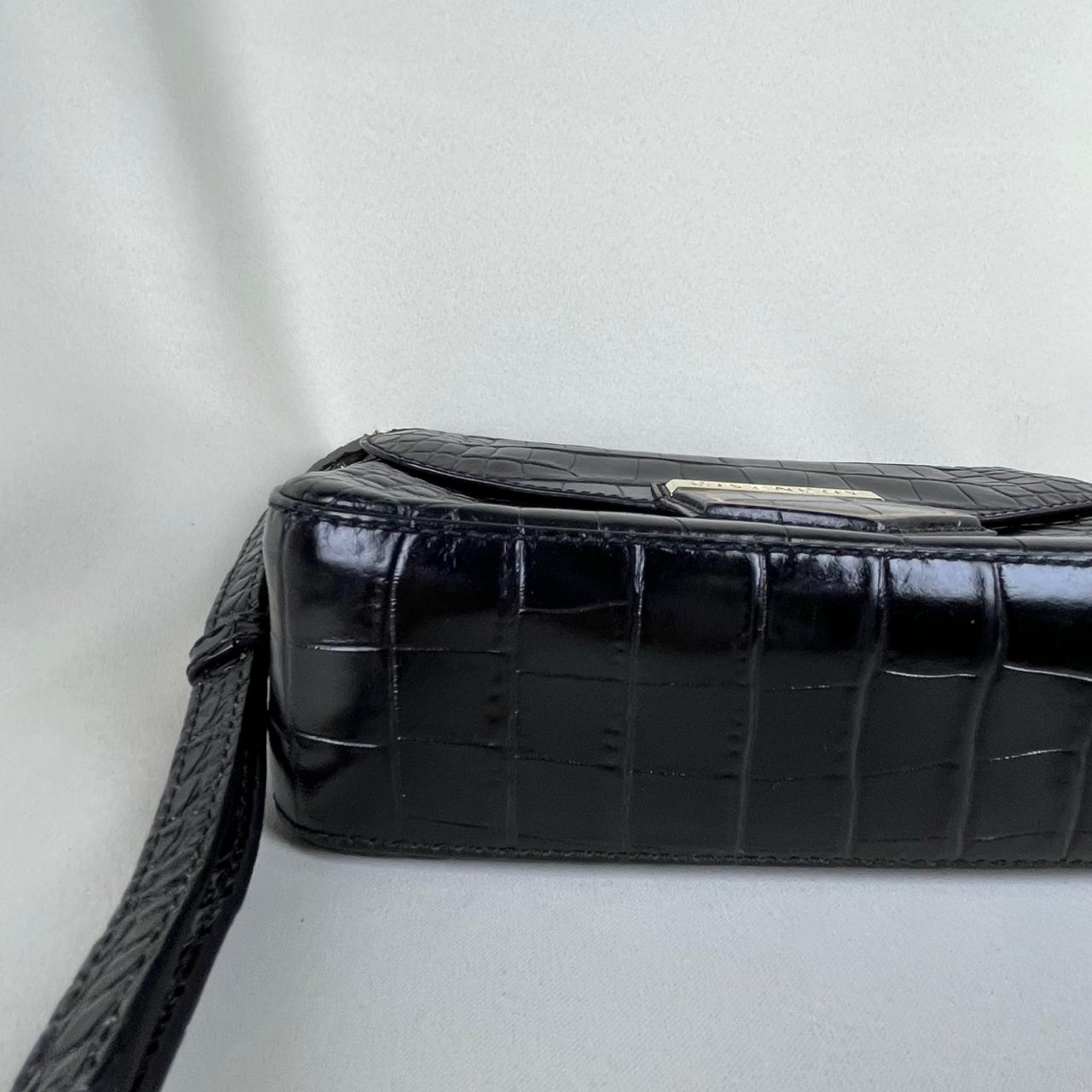 Givenchy Black Croc Embossed Leather Nobile Crossbody Black