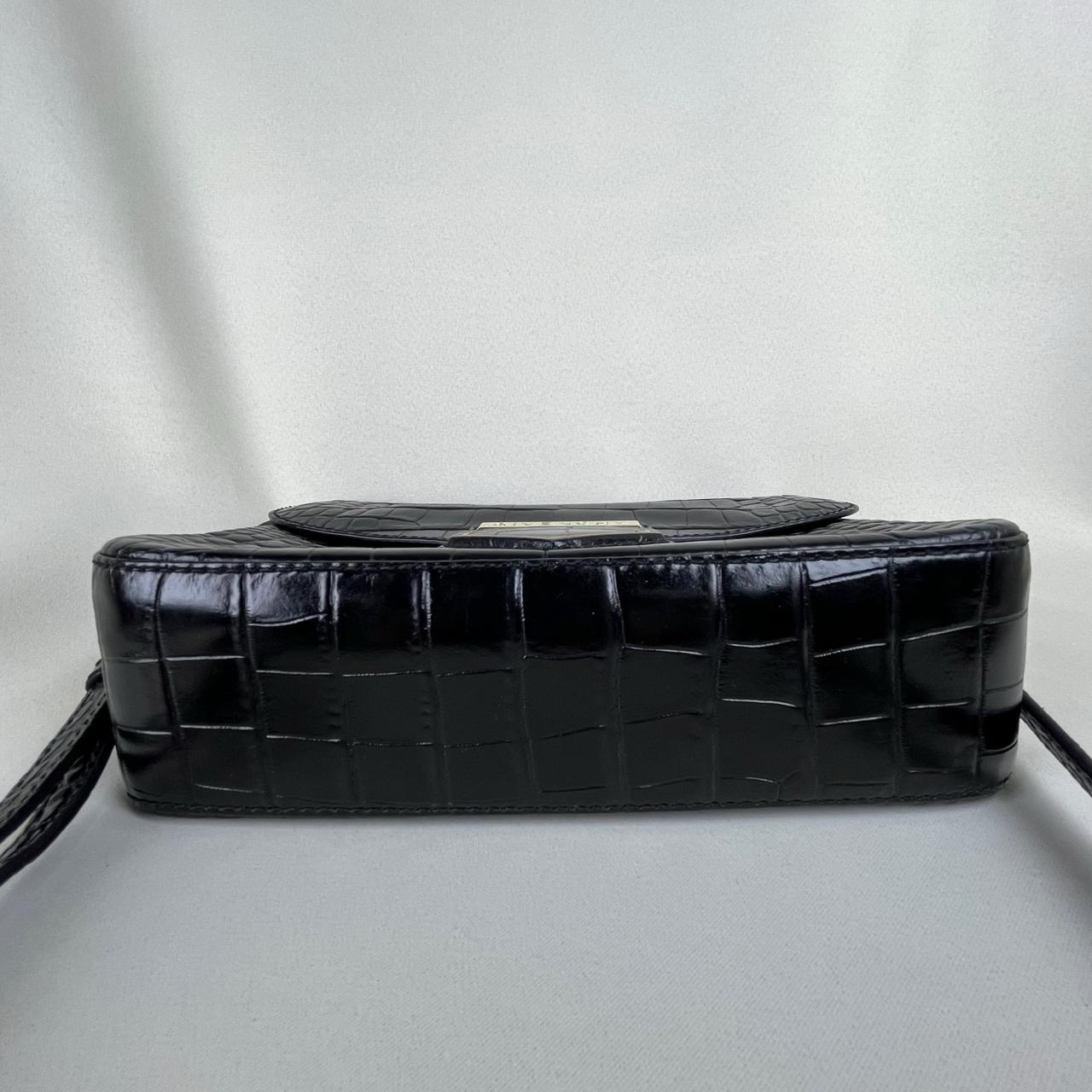 Givenchy Black Croc Embossed Leather Nobile Crossbody Black