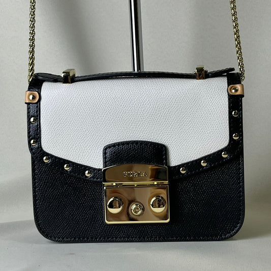 Furla  Metropolis Crossbody Black and White Brand New
