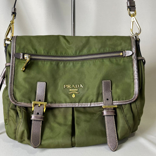 Prada  BT0687 Messenger Army Green