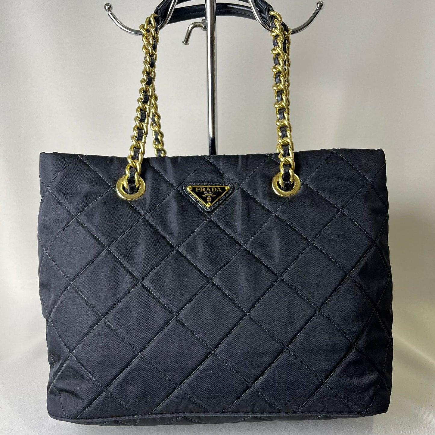 Prada Nylon Tote with Gold Hardware