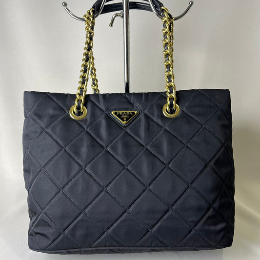 Prada Nylon Tote with Gold Hardware