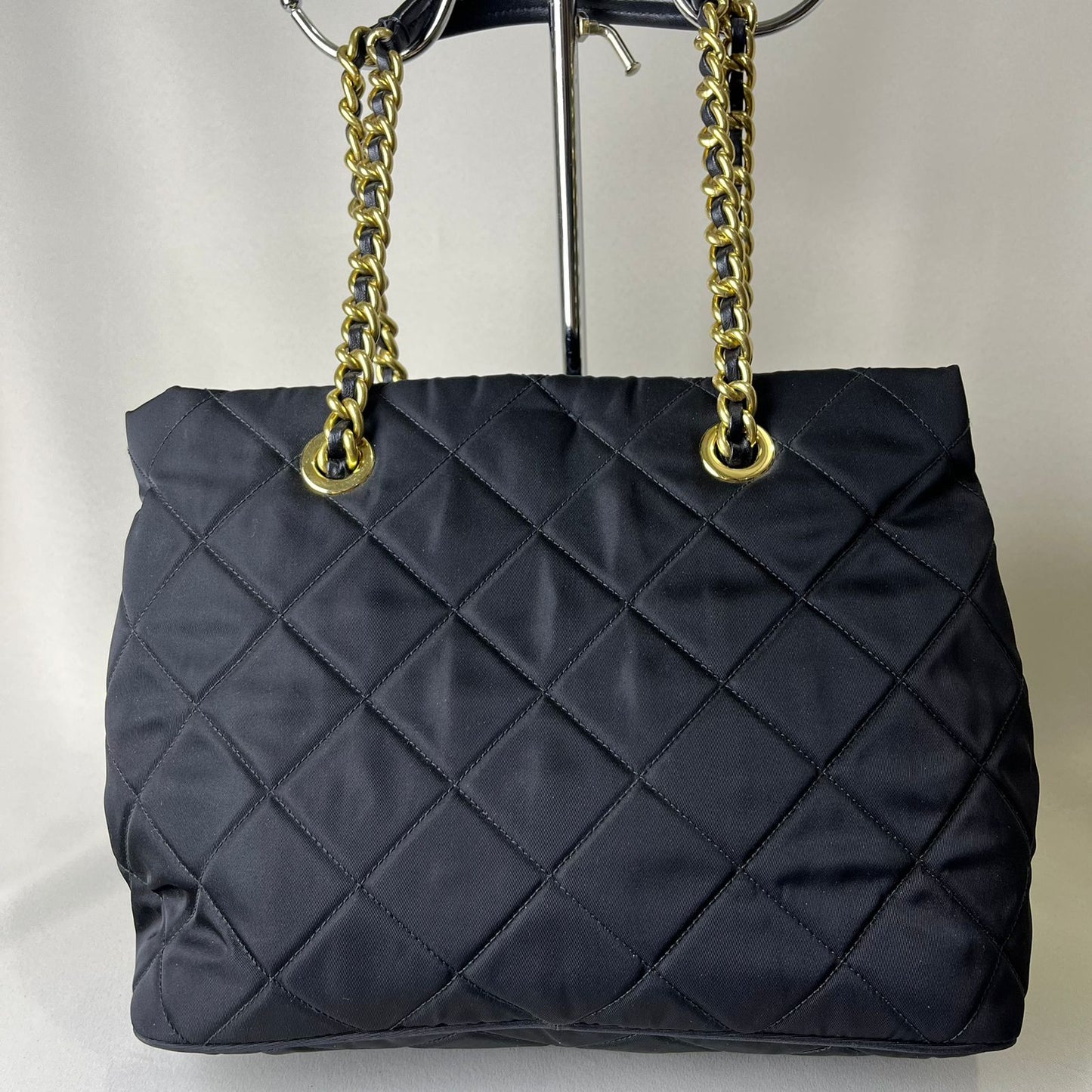 Prada Nylon Tote with Gold Hardware