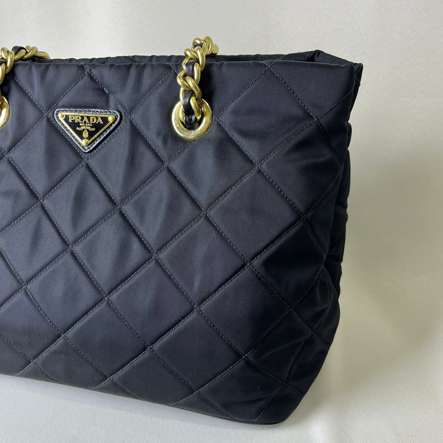 Prada Nylon Tote with Gold Hardware