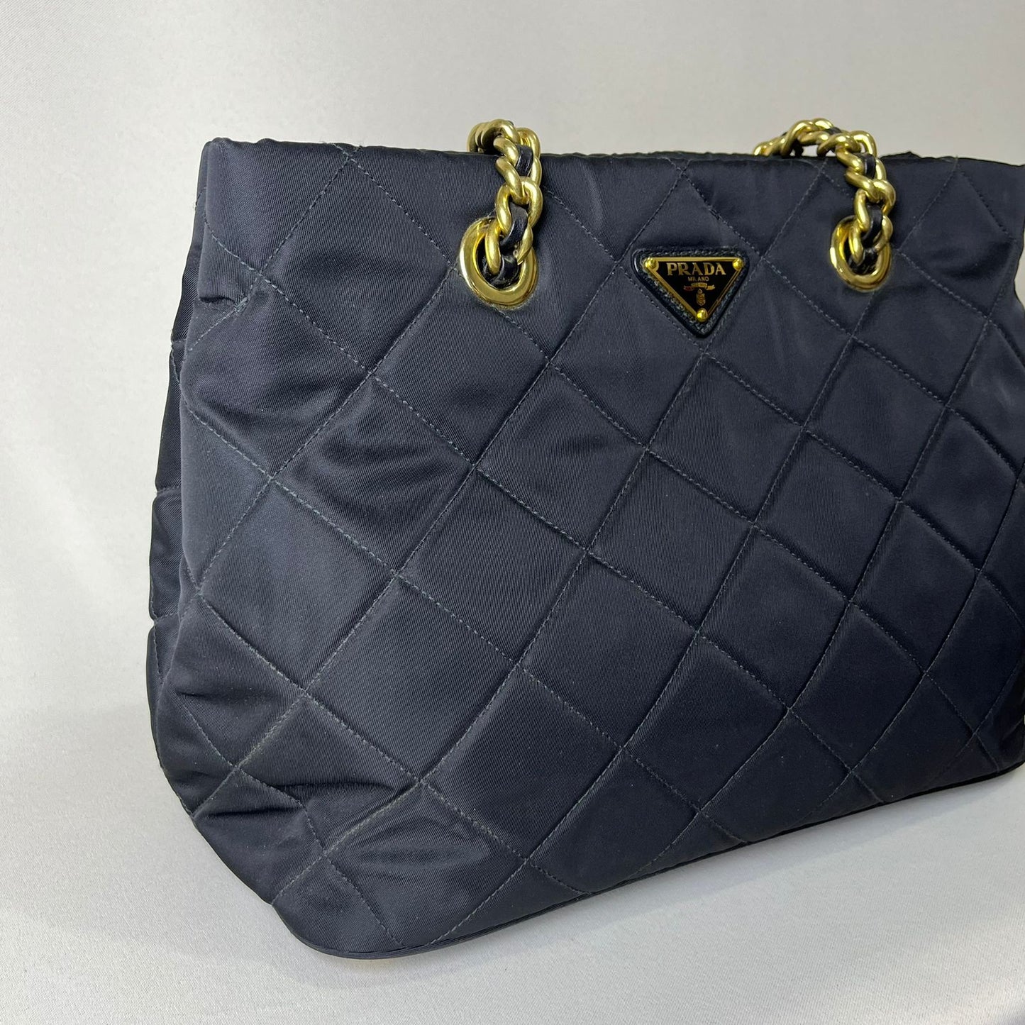 Prada Nylon Tote with Gold Hardware