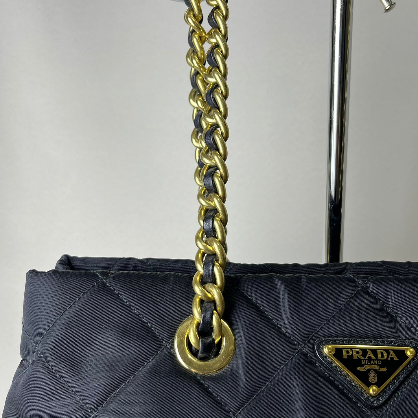 Prada Nylon Tote with Gold Hardware