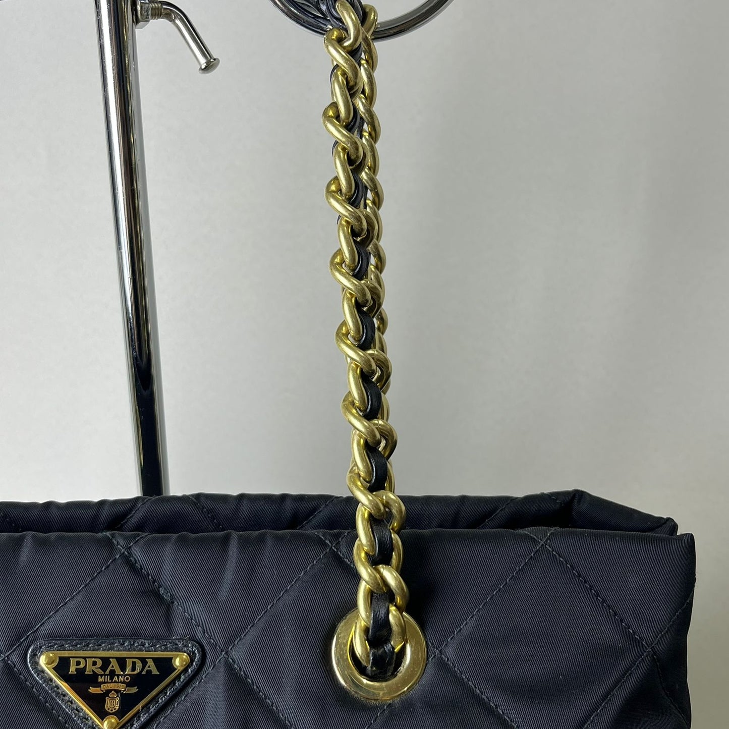 Prada Nylon Tote with Gold Hardware