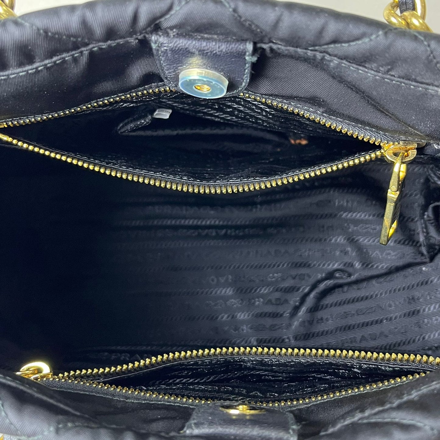 Prada Nylon Tote with Gold Hardware