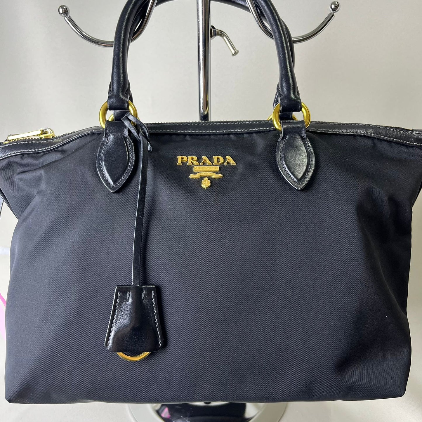Prada Tessuto Nylon 2-way Tote Bag Black