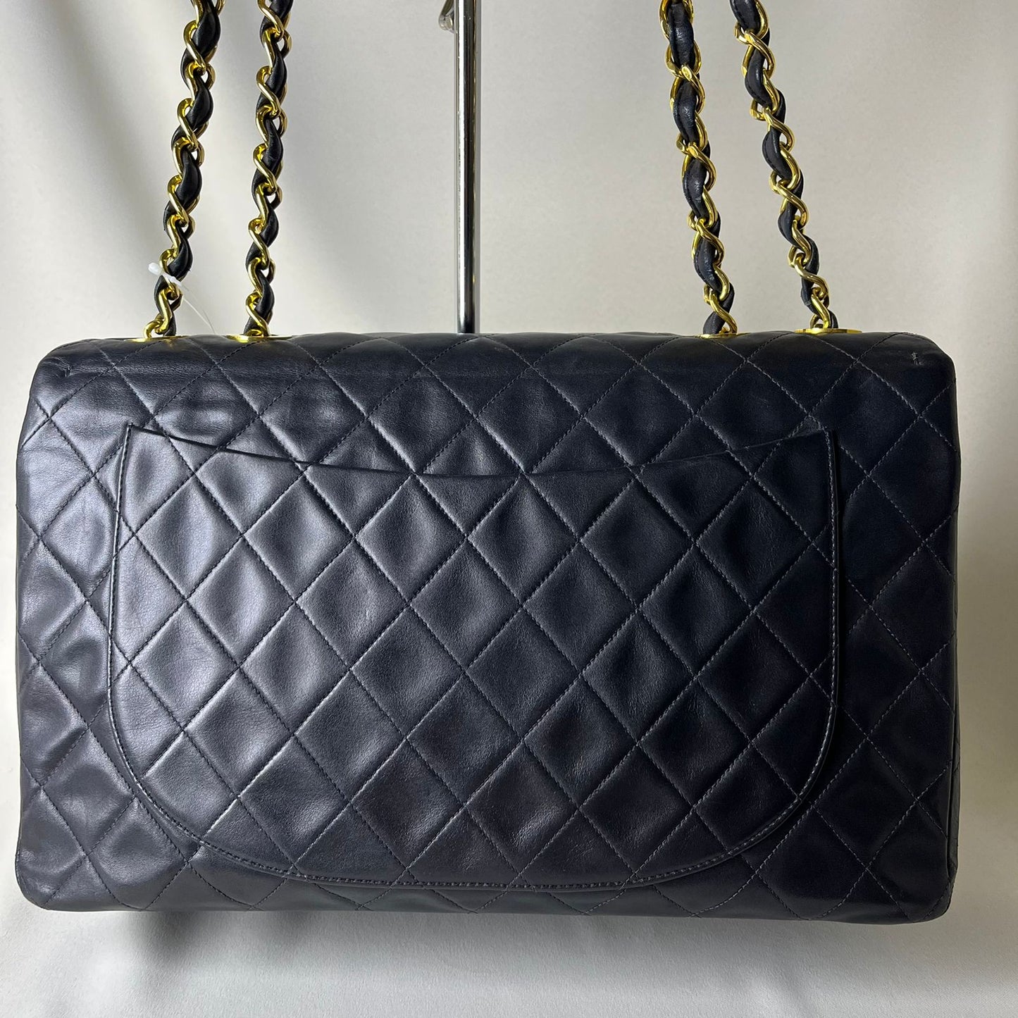 Chanel  Black Maxi Lambskin Flap