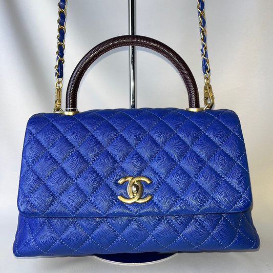 Chanel Coco Medium Top Handle Blue