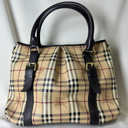 Burberry	Haymarket Check Coated Canvas Tote Bag
