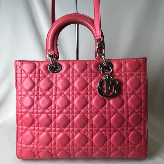 Dior	Lady Dior Large Coral Pink