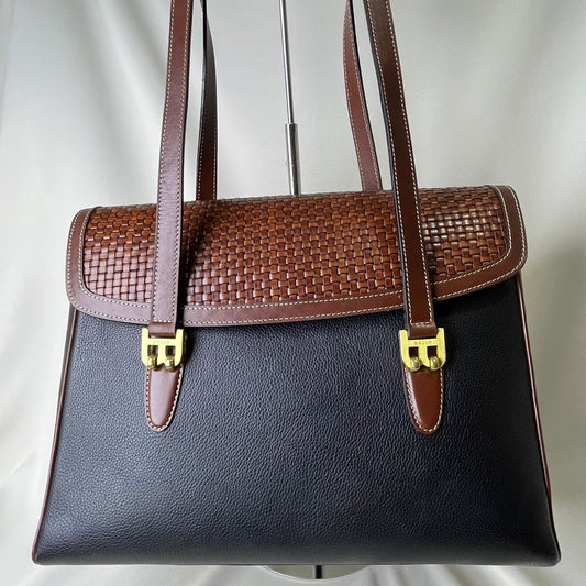 Bally  Briefcase Woven Leather Flap