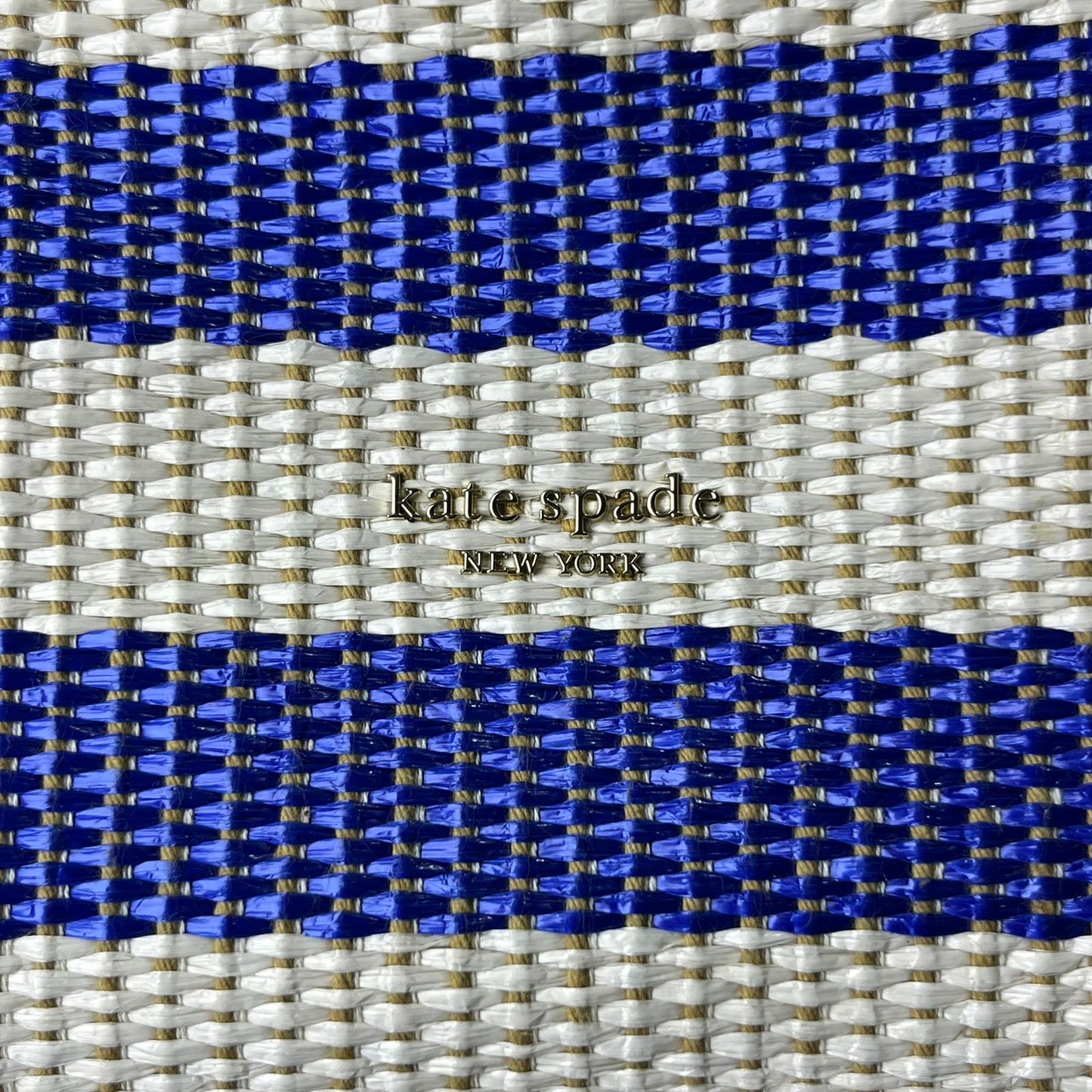 Kate Spade Knott Striped Woven Tote Blue