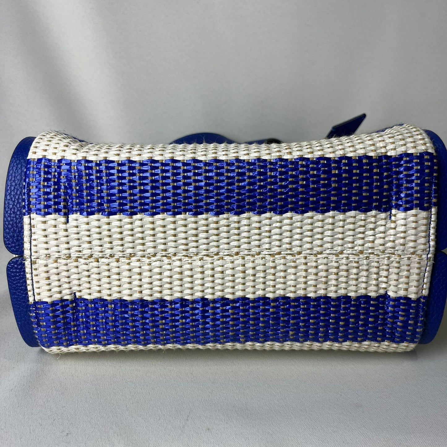 Kate Spade Knott Striped Woven Tote Blue