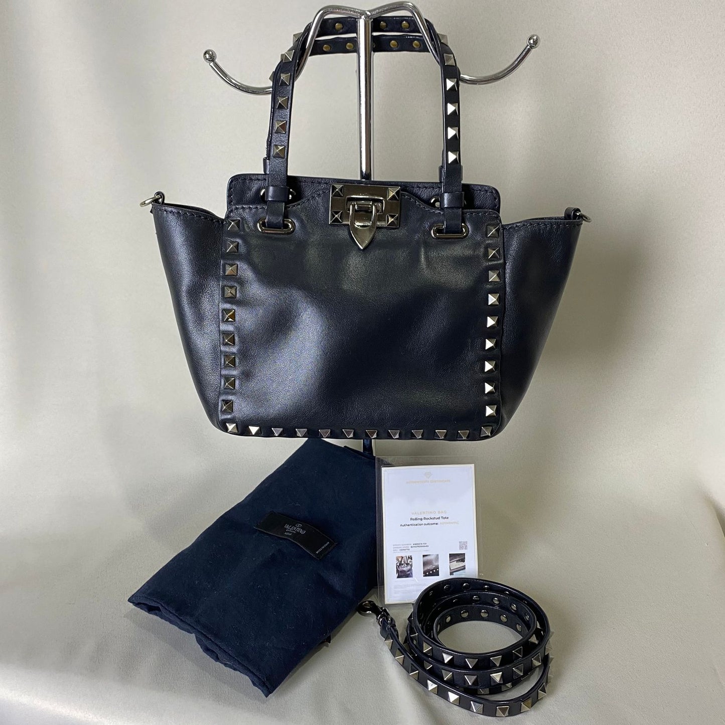 Valentino  Rockstud Mini Tote Black