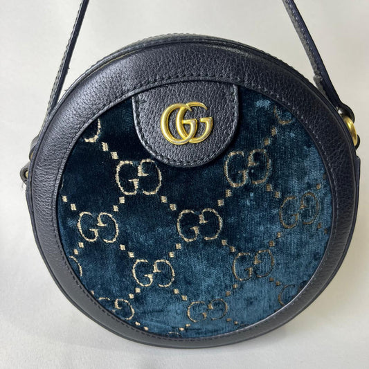 Gucci  GG Velvet Round Shoulder Bag Green