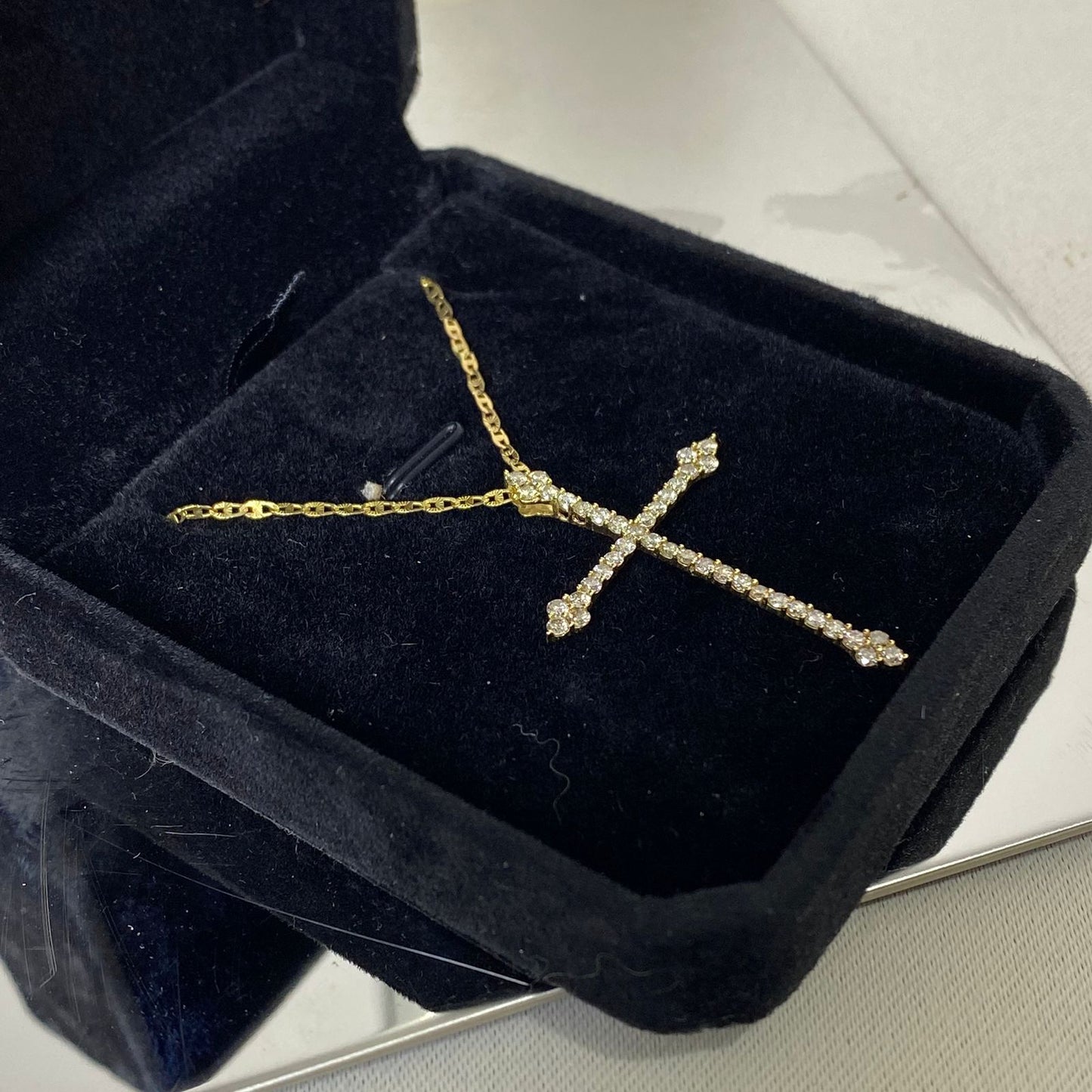 1 Carat Cross Necklace  1.00 Carat Natural Diamond 18k setting