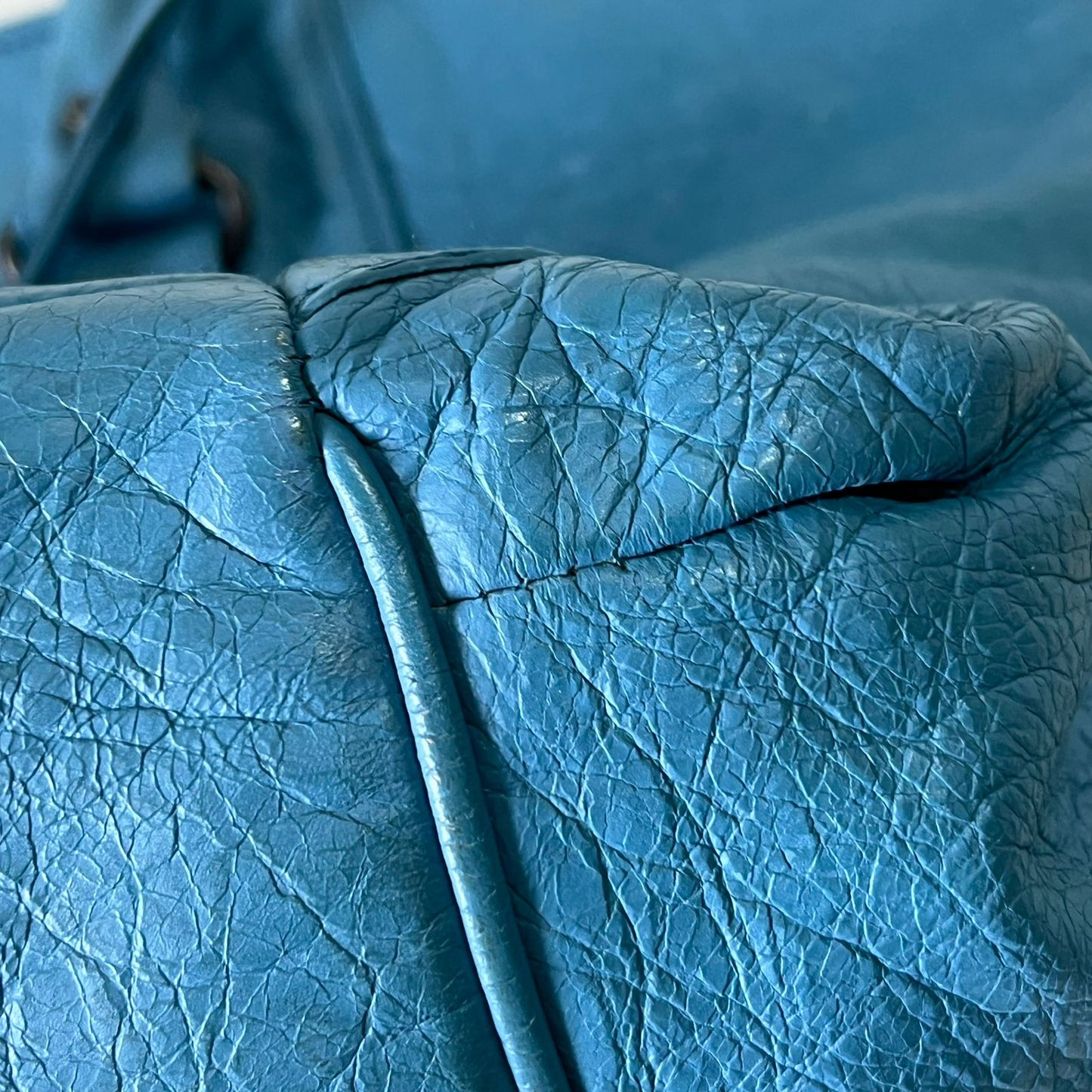 Balenciaga City Moto Sunday Tote Teal