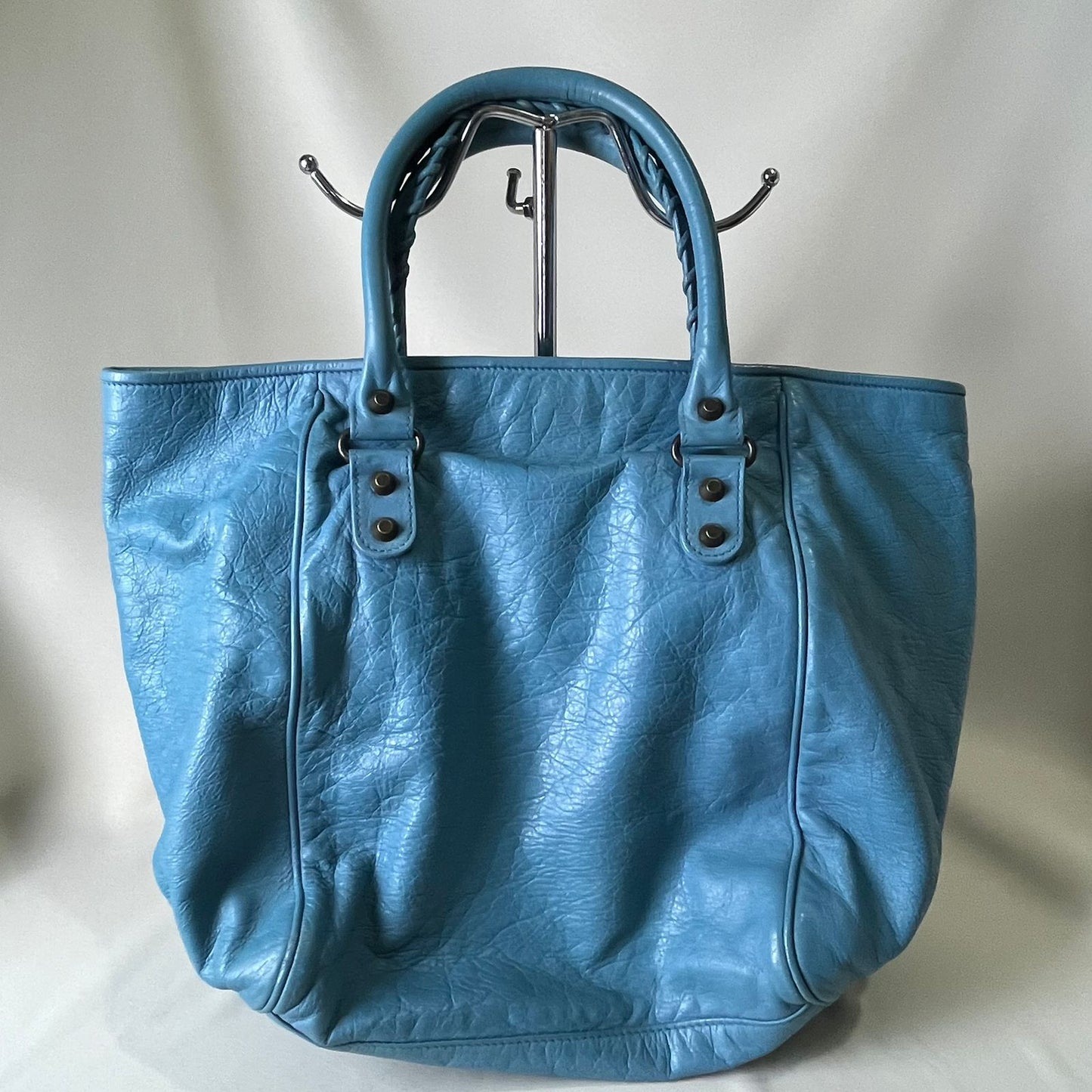Balenciaga City Moto Sunday Tote Teal