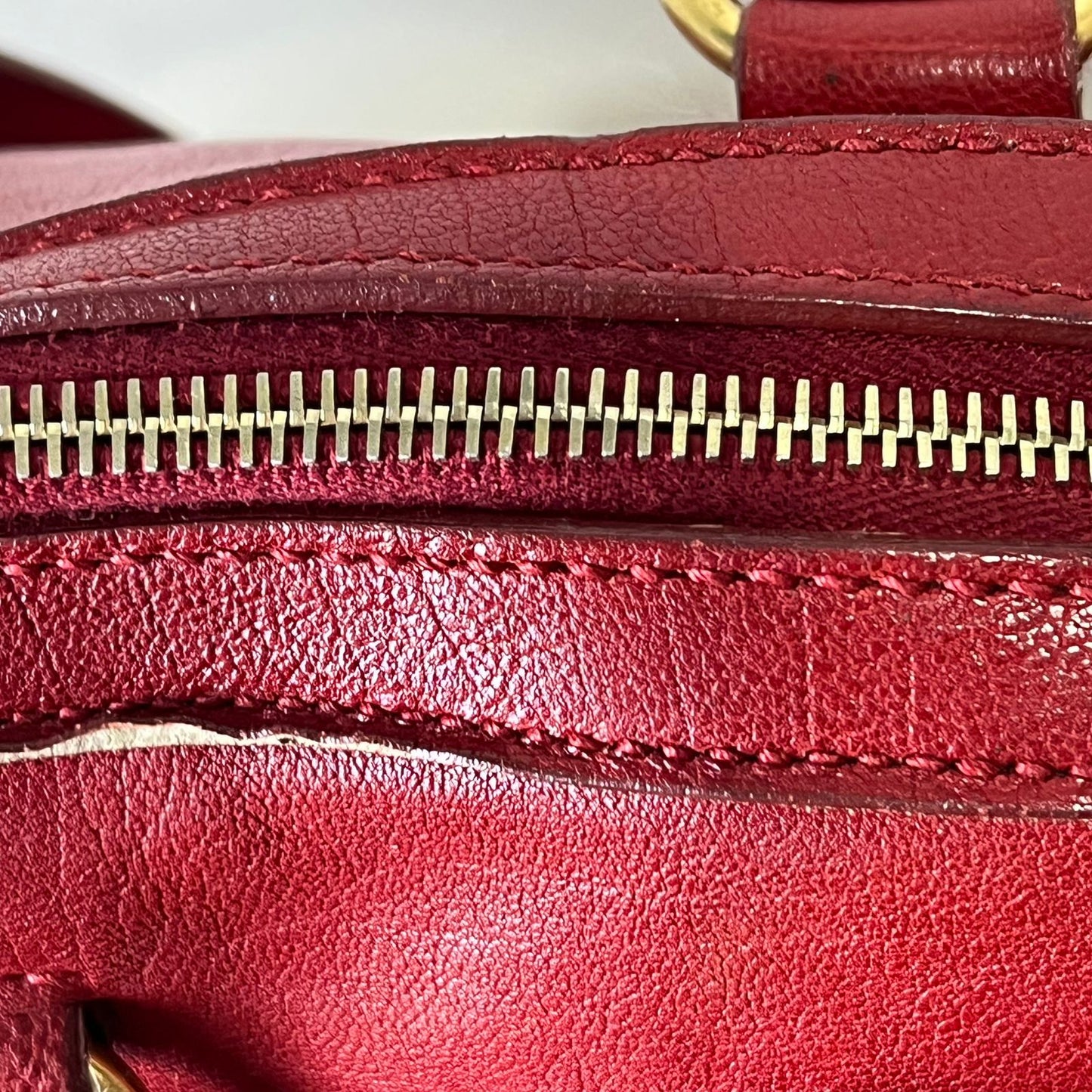 YSL	Muse Red Leather