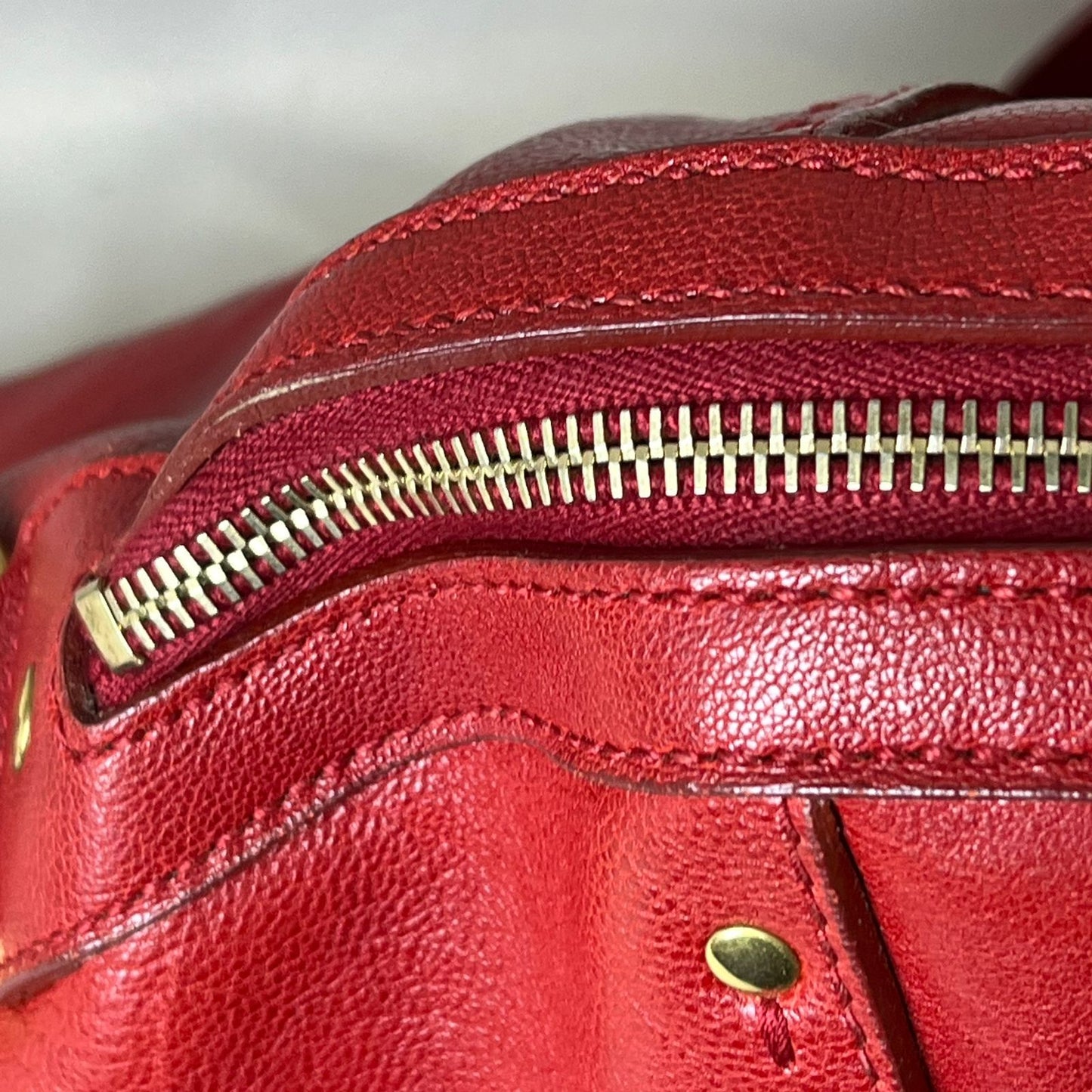 YSL	Muse Red Leather