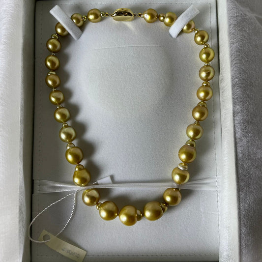 Gold Pearl with Small Pearl Necklace