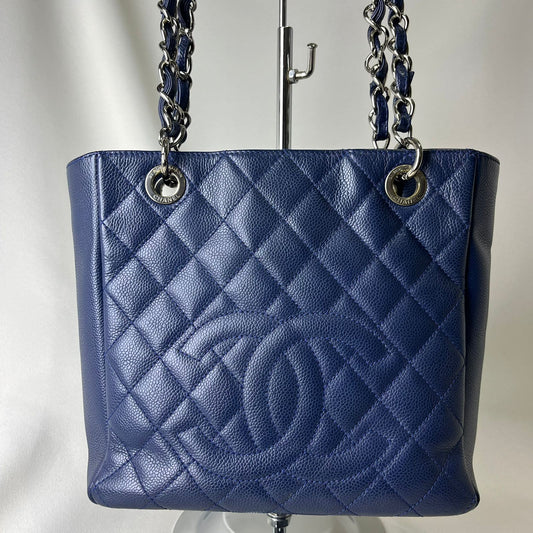 Chanel PST Blue Caviar with Silver Tone Hardware