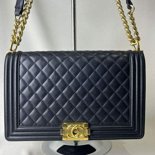 Chanel Le Boy New Medium Black Gold Hardware