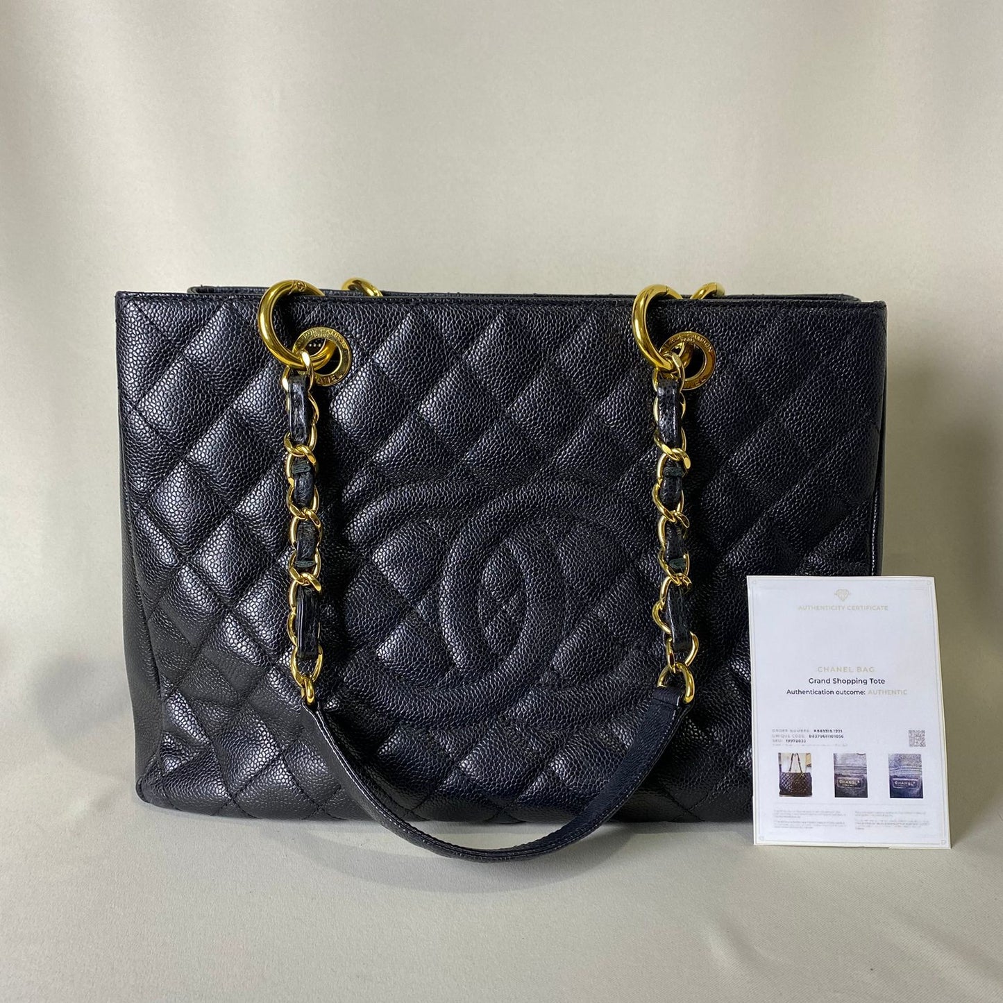 Chanel GST Black Caviar with Gold Hardware