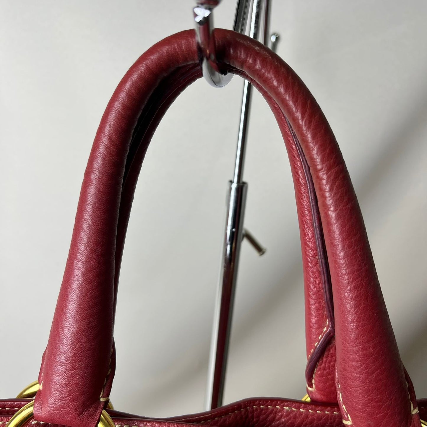 Prada Vitello Phenix Red Leather Tote