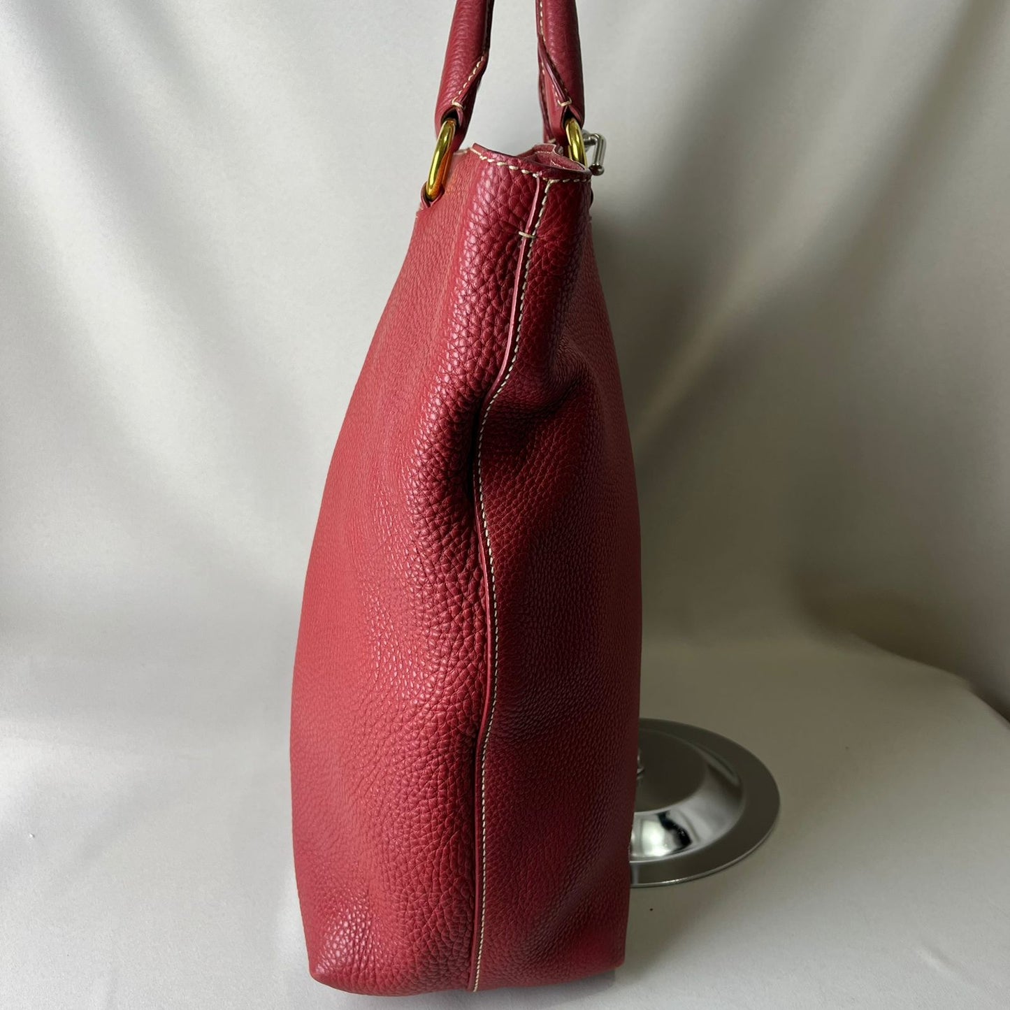 Prada Vitello Phenix Red Leather Tote