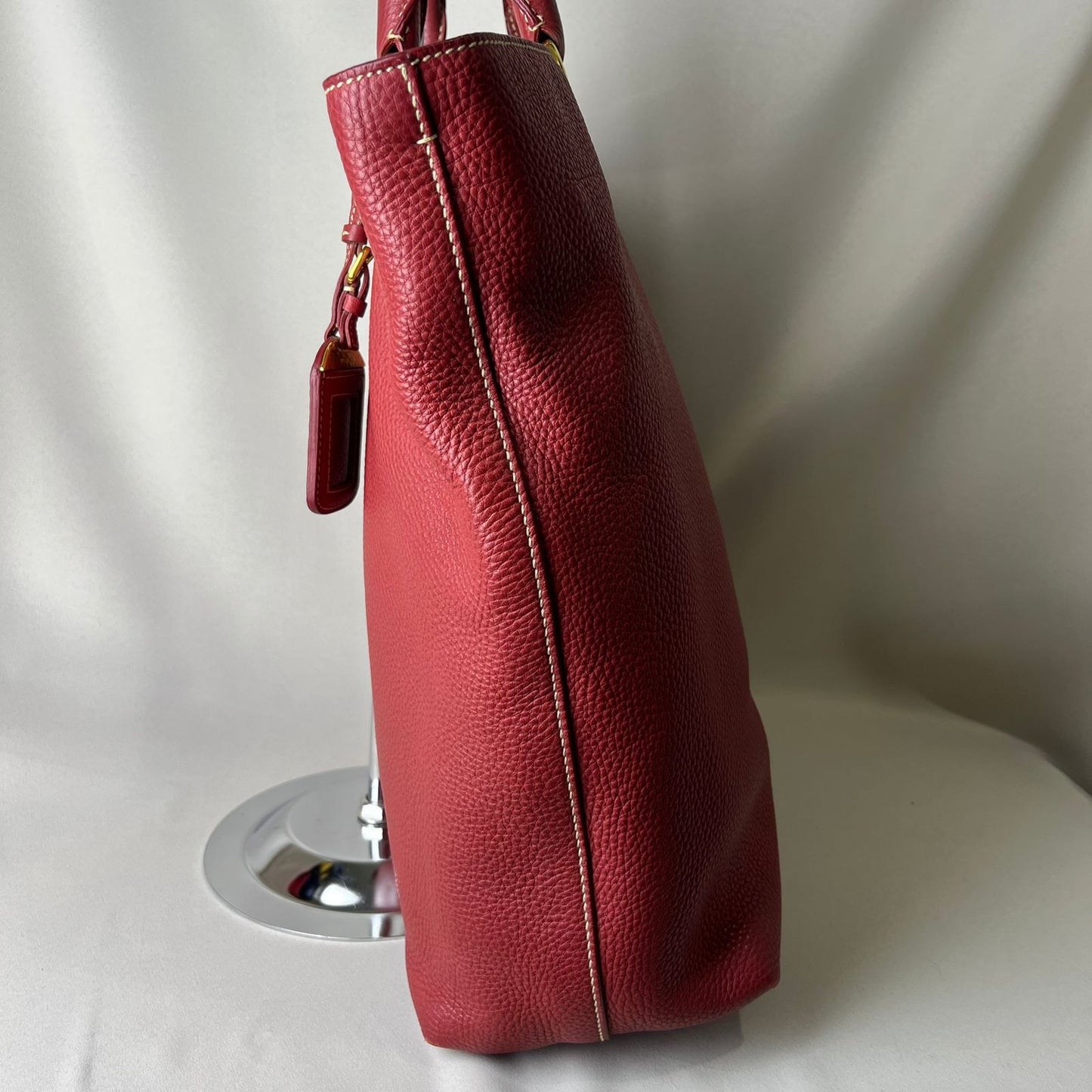 Prada Vitello Phenix Red Leather Tote