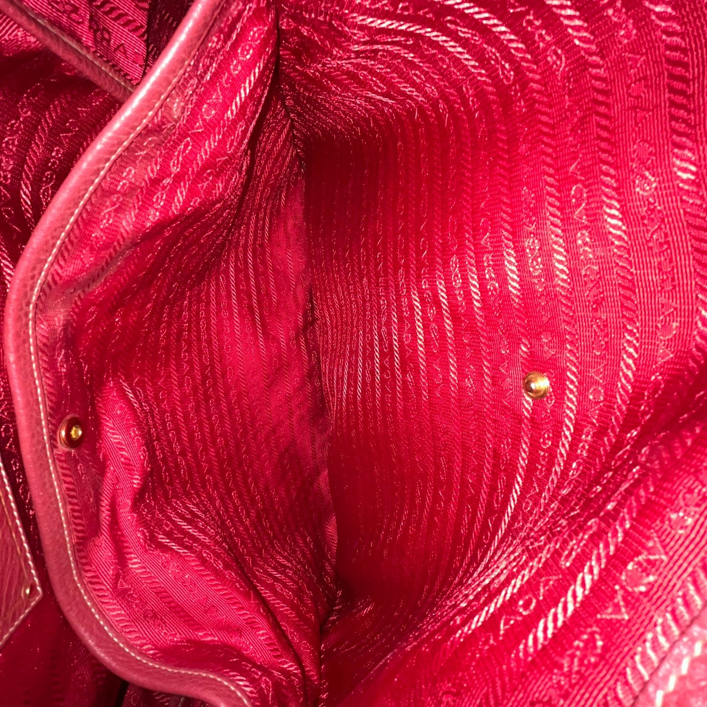Prada Vitello Phenix Red Leather Tote