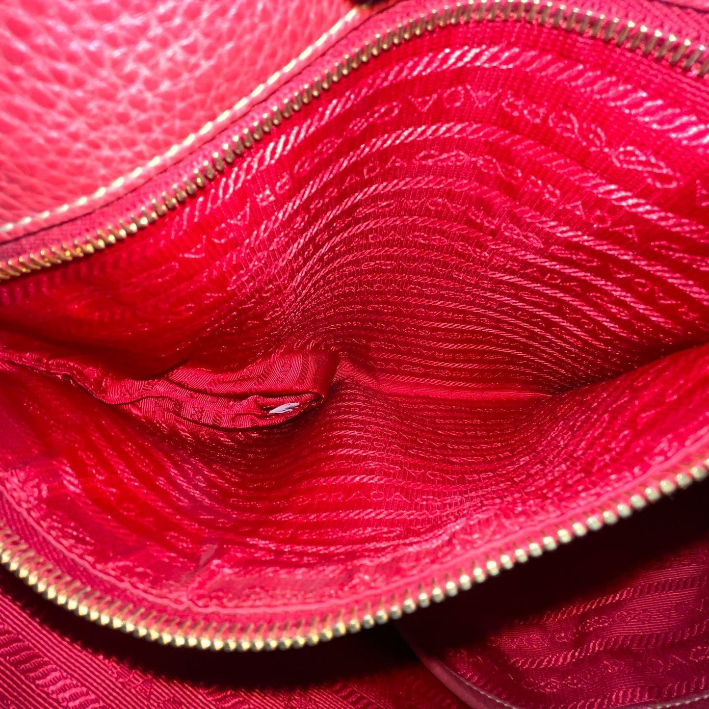 Prada Vitello Phenix Red Leather Tote