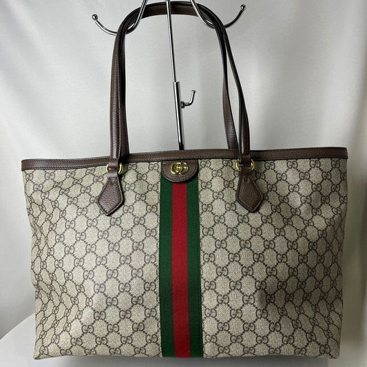 Gucci Ophidia GG Supreme Tote Beige and Brown