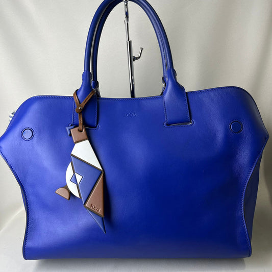 Tods Blue Handbag with Decorative Charm