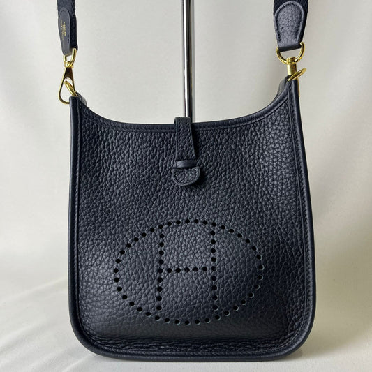 Hermes Mini Evelyne 16 Black Clemence