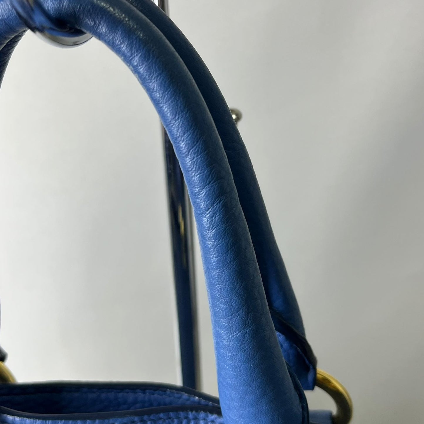 Prada Vitello Daino Leather Tote, Blue
