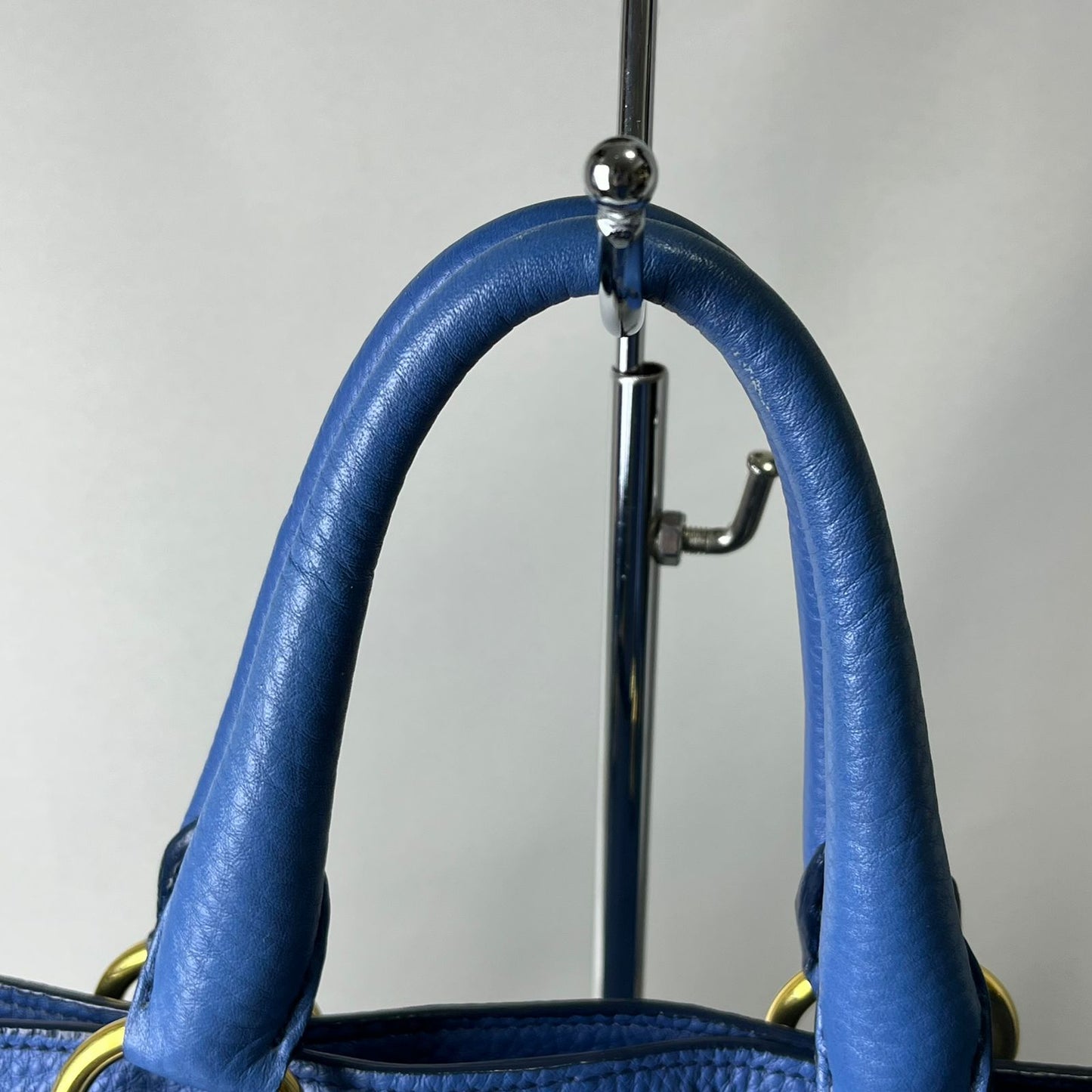 Prada Vitello Daino Leather Tote, Blue