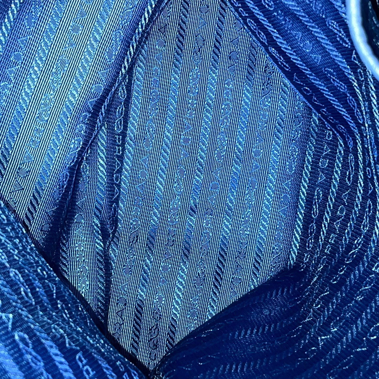 Prada Vitello Daino Leather Tote, Blue