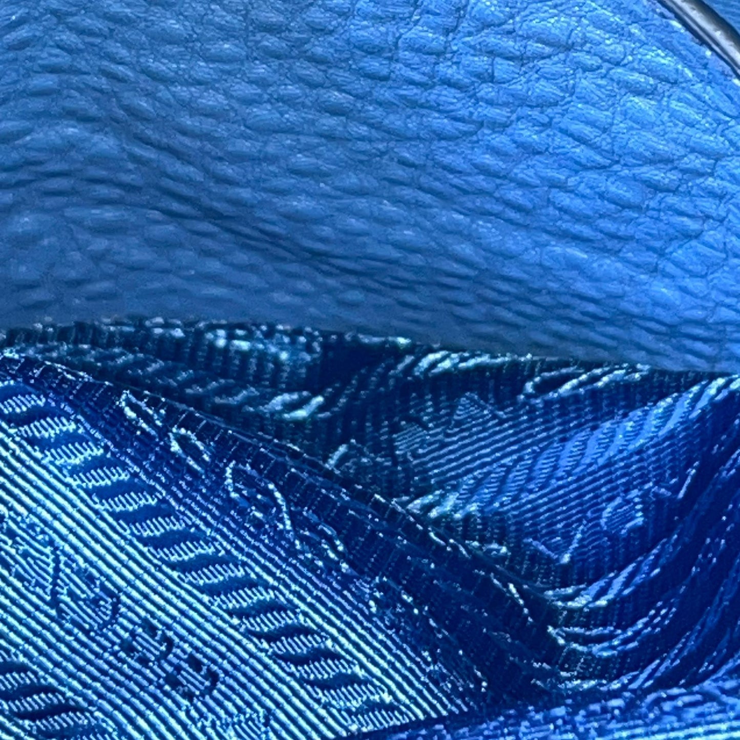 Prada Vitello Daino Leather Tote, Blue