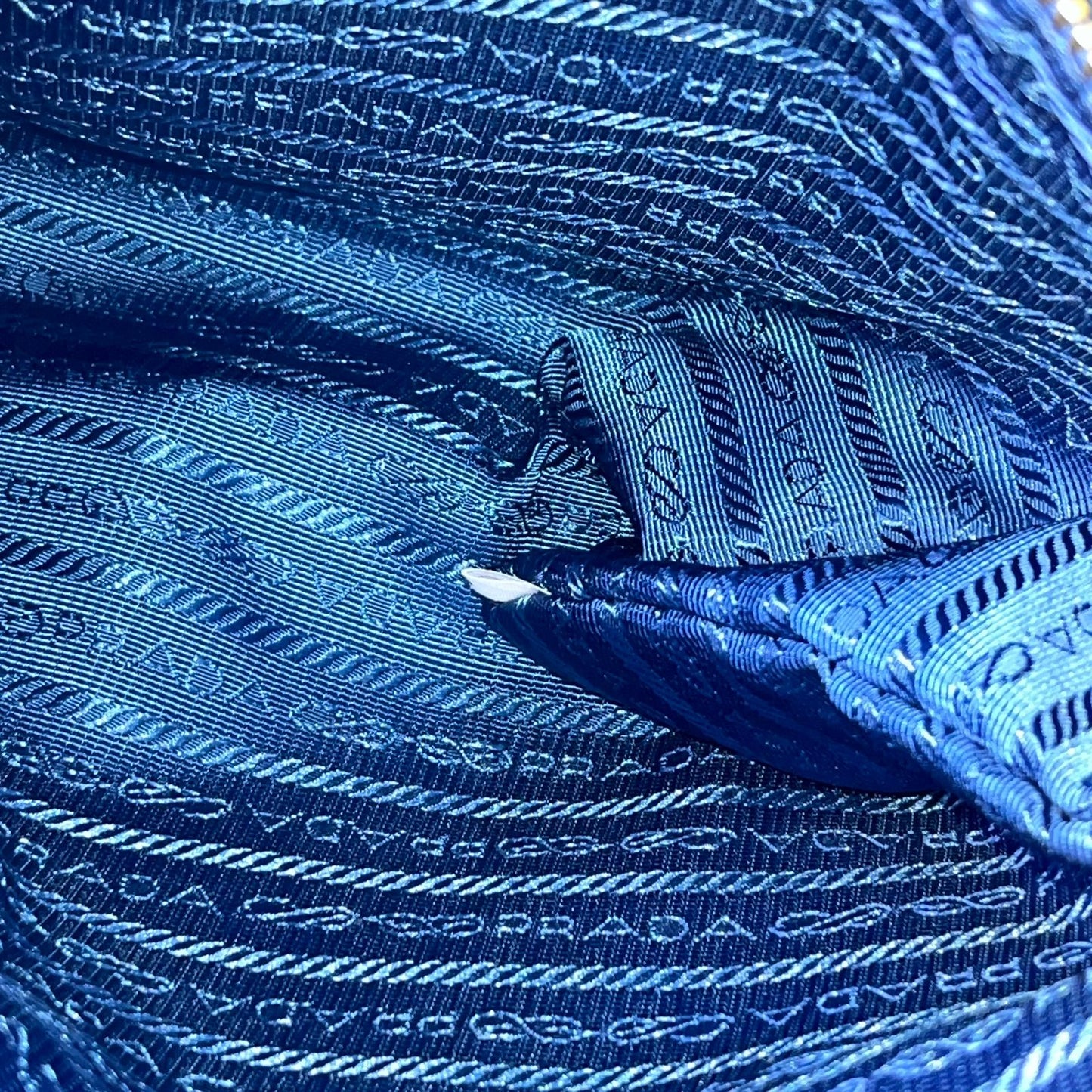 Prada Vitello Daino Leather Tote, Blue