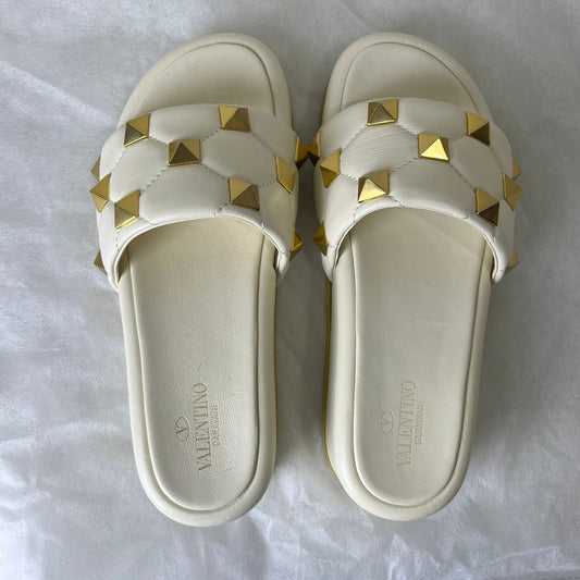 Valentino Garavanni  White Slides Size 38