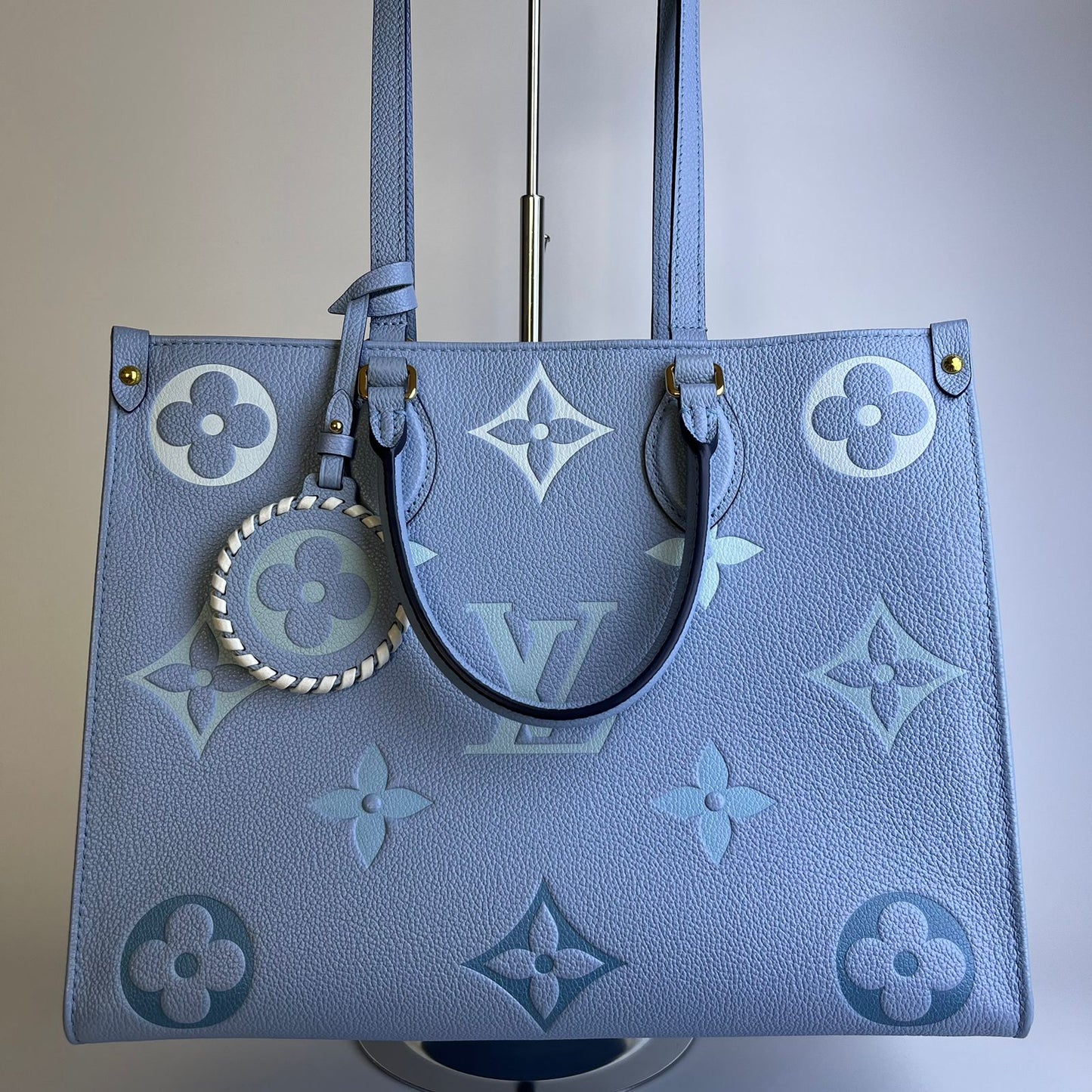 Louis Vuitton	On The Go Monogram Canvas, Baby Blue